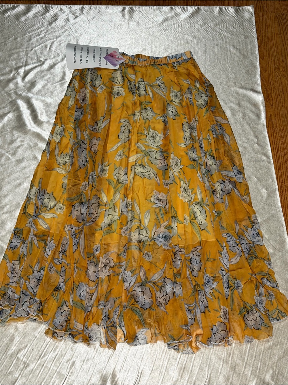 Chicwish Yellow Floral Maxi Skirt
